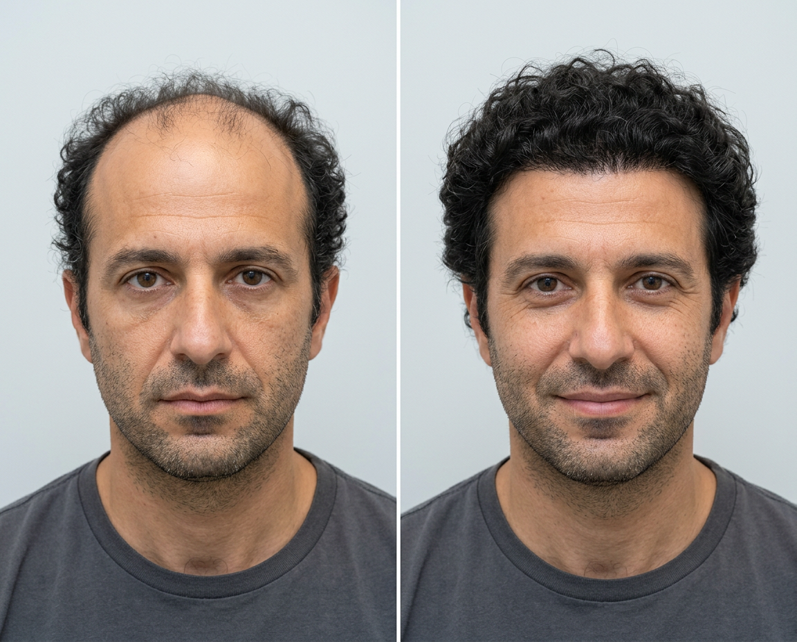 Before and after hair transplant result 4